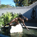 home decoration metal life size nude woman sculpture fountain